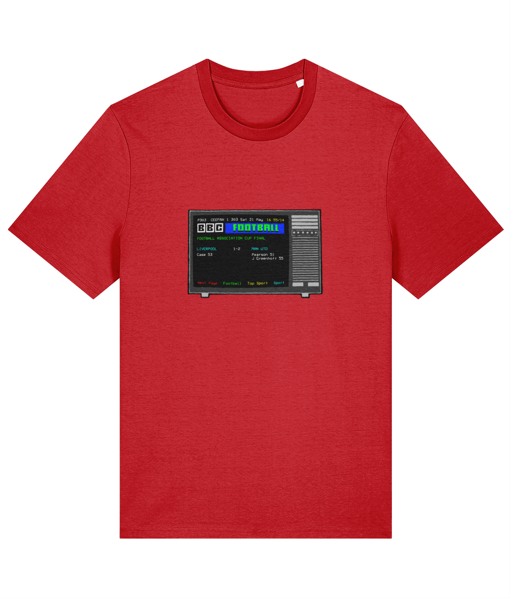 Football Teletext 'Liverpool v MANCHESTER UNITED 1977' Unisex T-Shirt