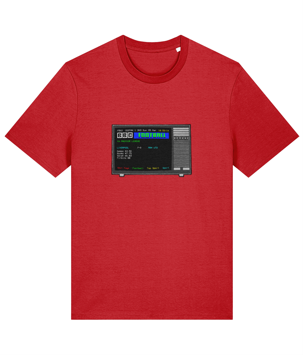 Football Teletext 'LIVERPOOL v Manchester United 2023' Unisex T-Shirt