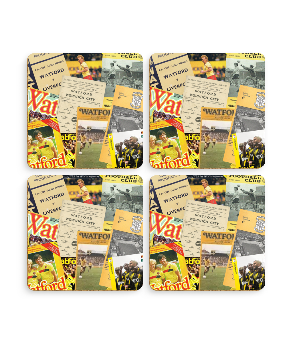 Football Programmes 'Watford' Coasters