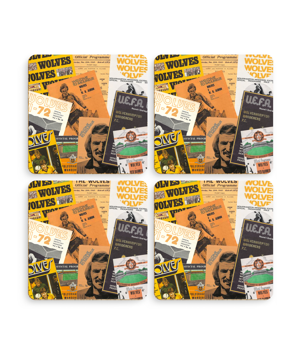 Football Programmes 'Wolverhampton Wanderers' Coasters