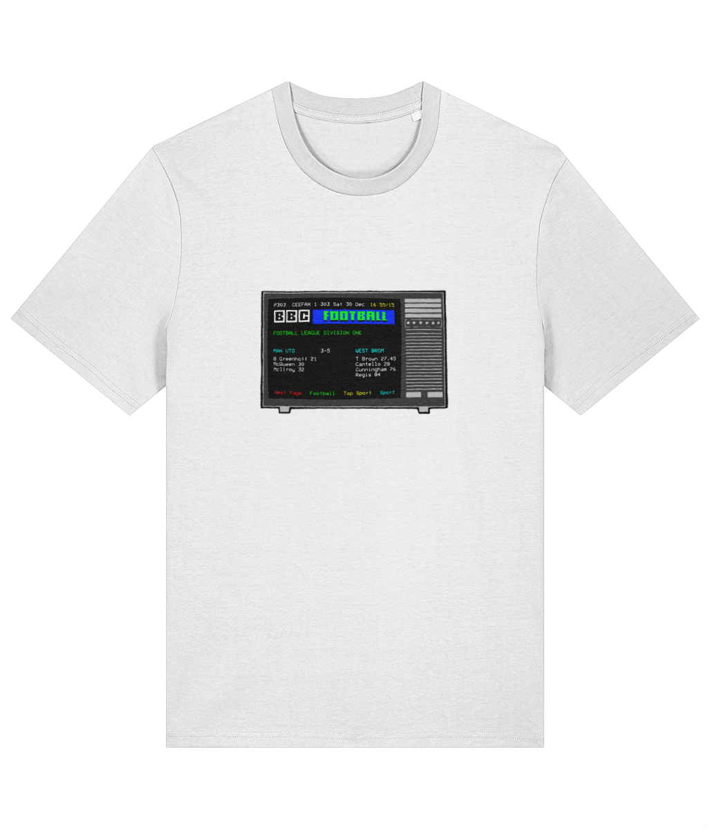 Football Teletext 'Manchester United v WEST BROMWICH ALBION 1978' Unisex T-Shirt