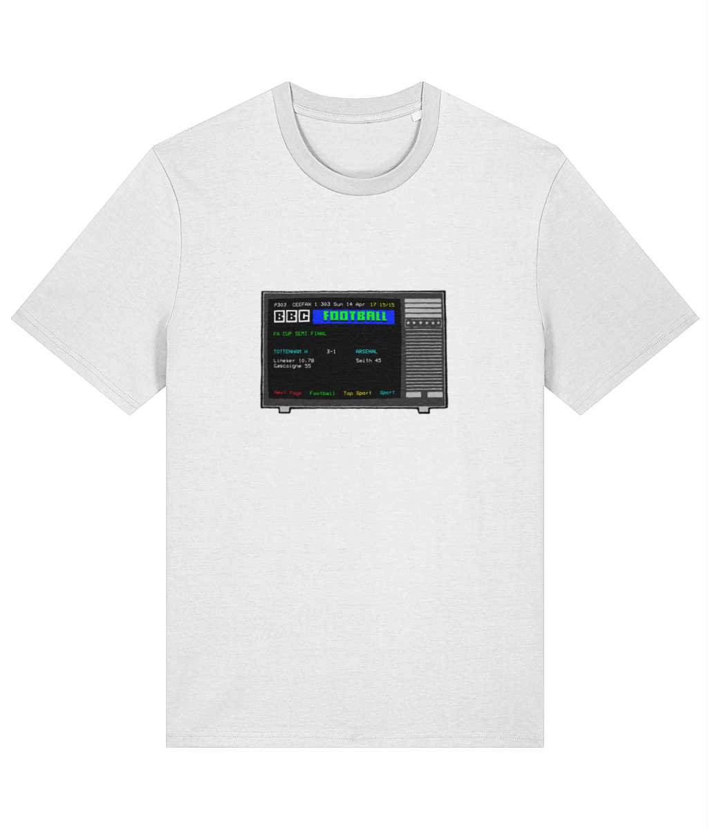 Football Teletext 'TOTTENHAM HOTSPUR v Arsenal 1991' Unisex T-Shirt