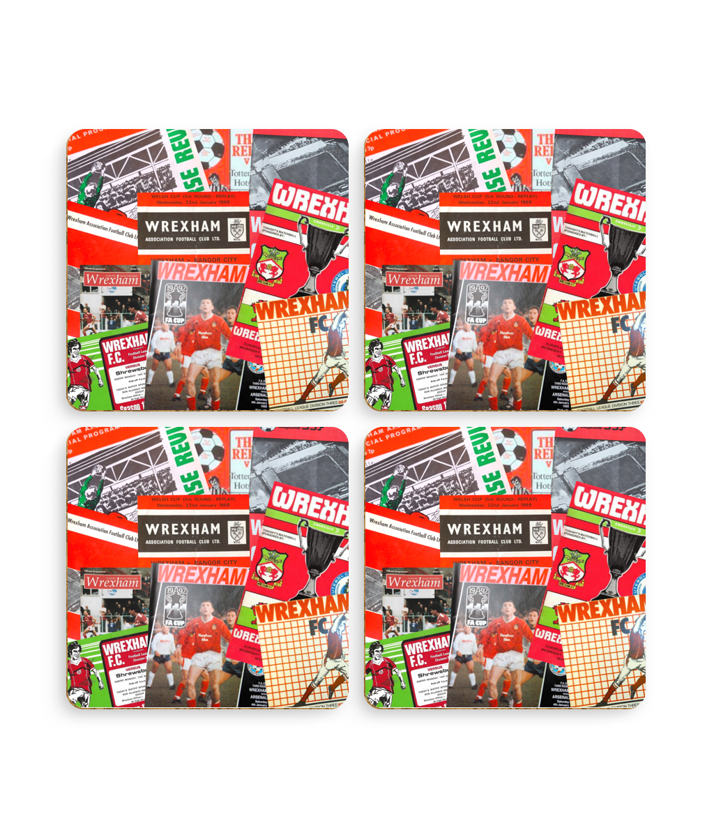 Football Programmes 'Wrexham' Coasters