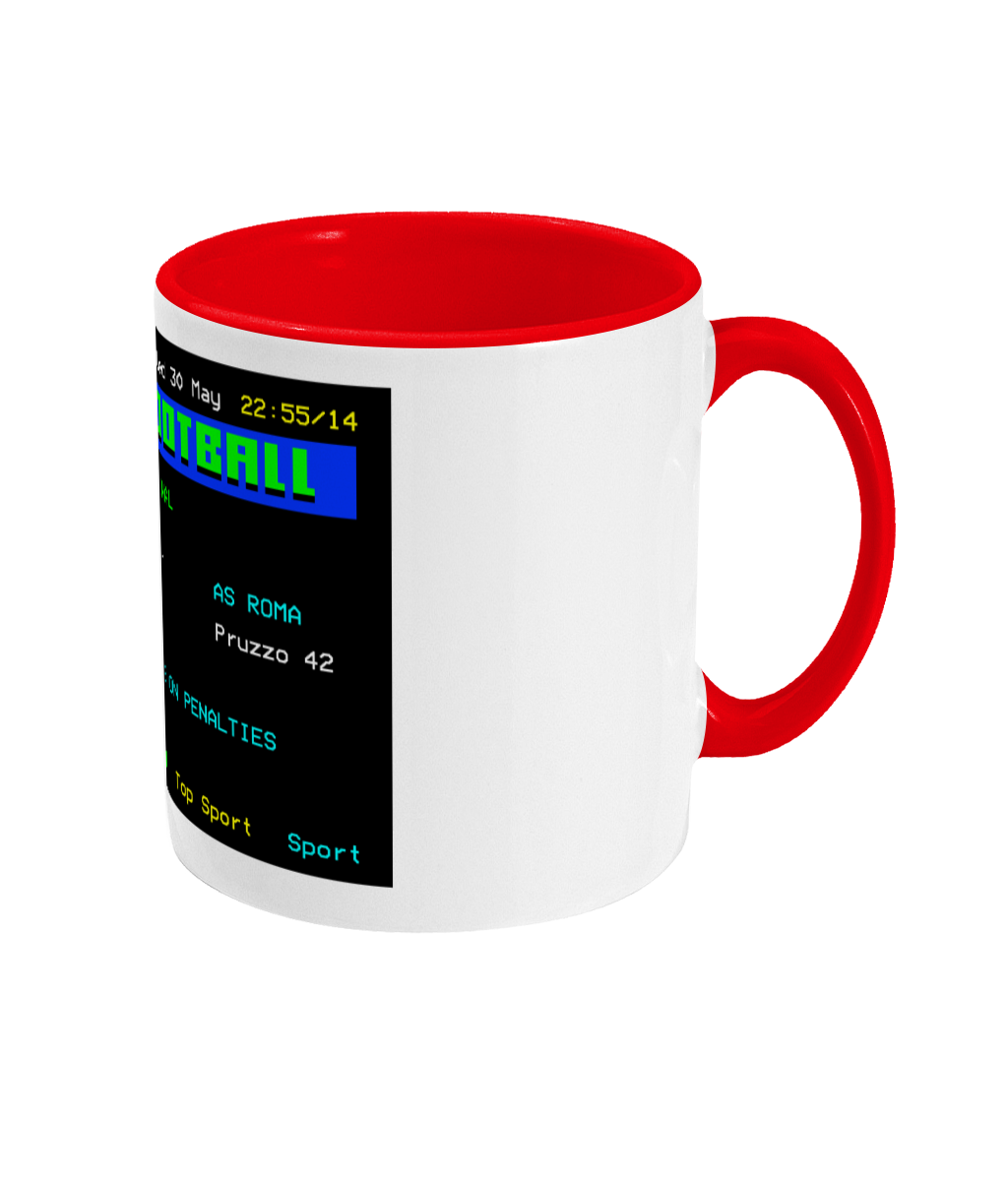 Football Teletext 'LIVERPOOL v AS Roma 1984' Mug